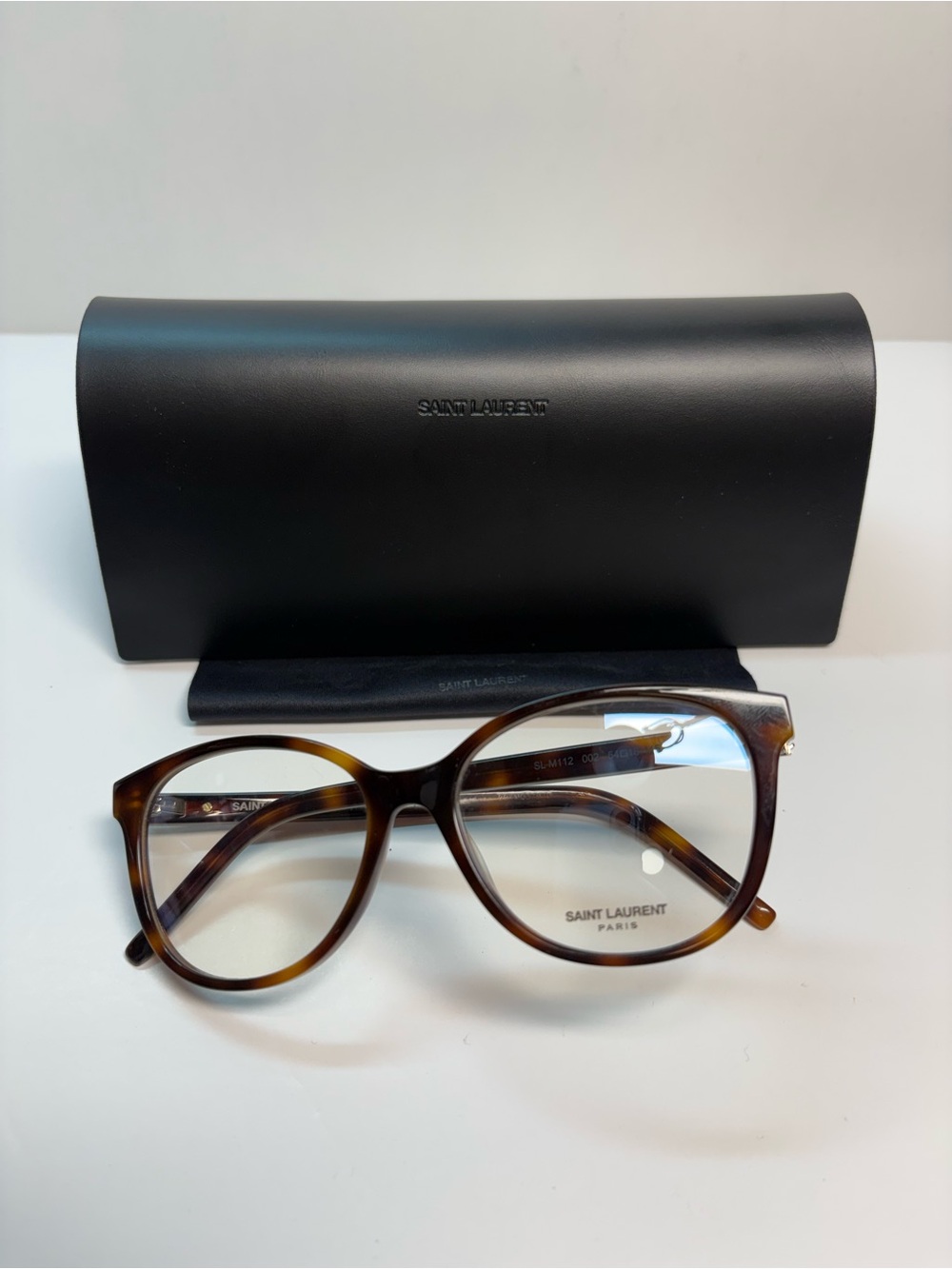 Saint Laurent Tortoiseshell Round Optical Glasses - Brown